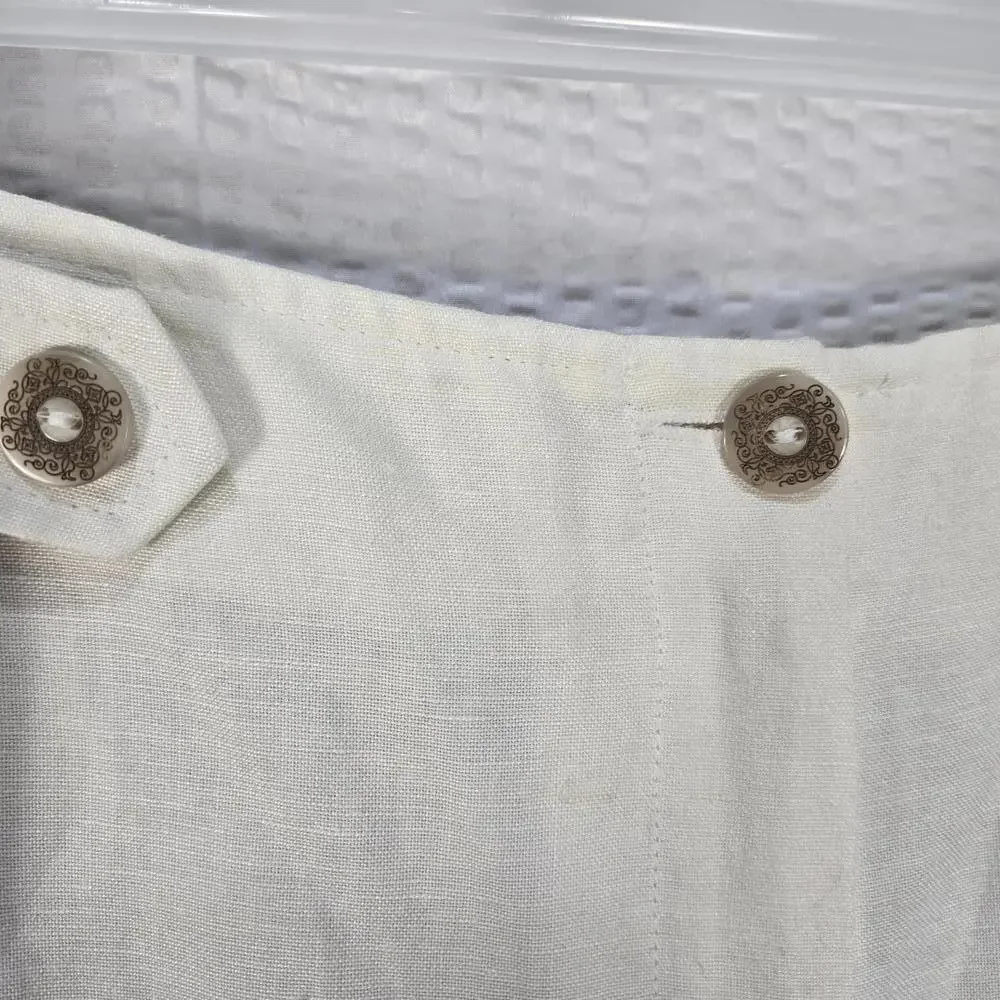 Harve Benard Linen Capri Cream High Waist Trousers Minimalist Coastal Chic SZ 12 - Picture 5 of 9